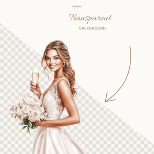 Wedding Champagne White – transparenter PNG-Hintergrund