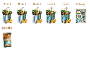 Bedruckte Zippertaschen Design Gold & Green