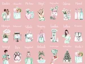 Bedruckte Zippertaschen Design Pastell