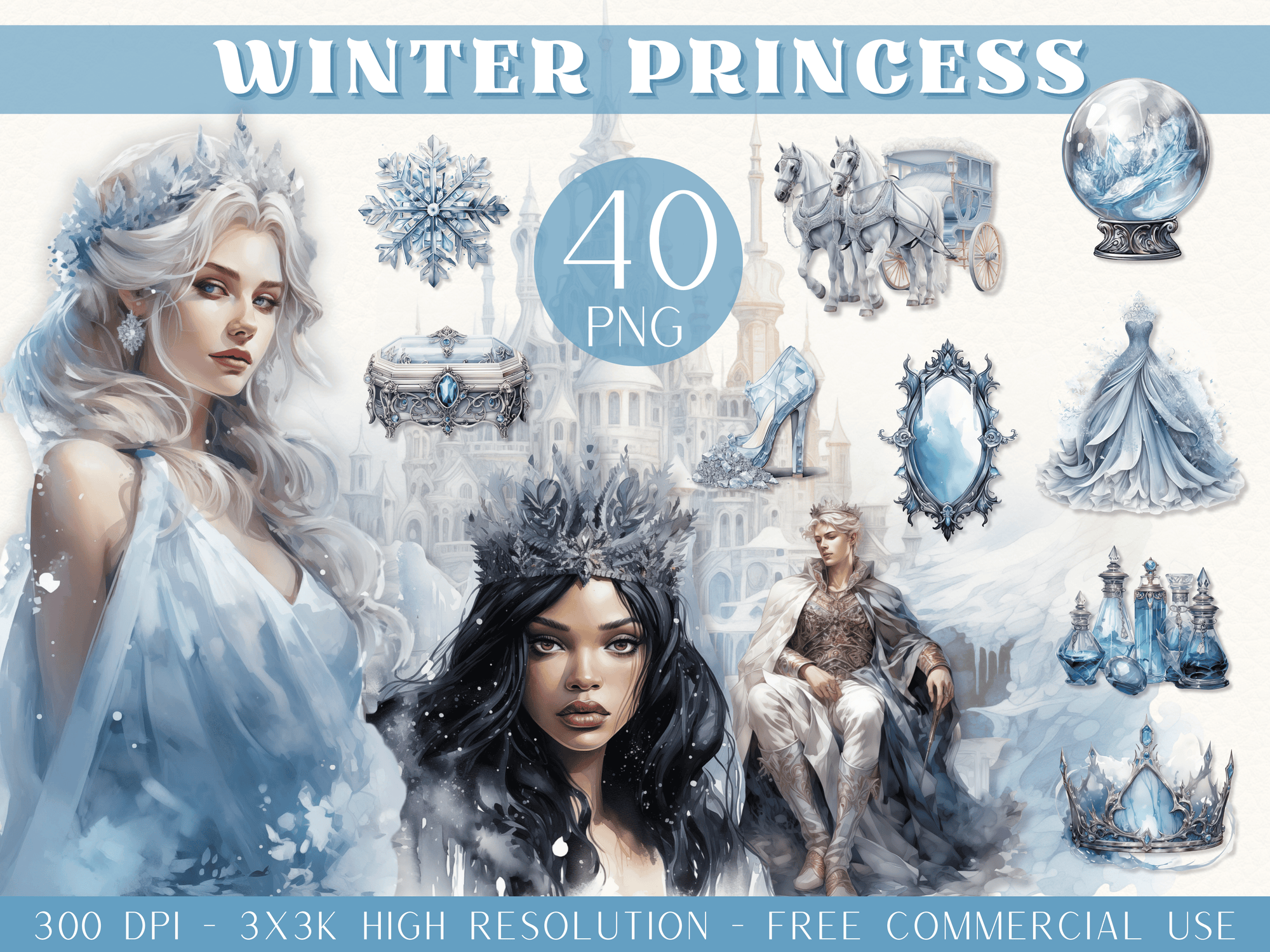 Winter Princess - Clipart Bundle