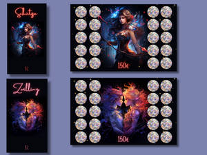 Sternzeichen - 3er Klappkarte - Rubbelchallenge