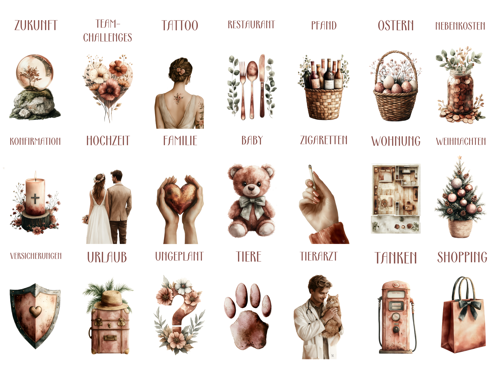 Bedruckte Zippertaschen Design Nature