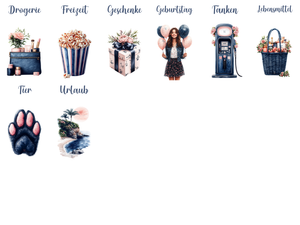 Bedruckte Zippertaschen Design Blue & Pink