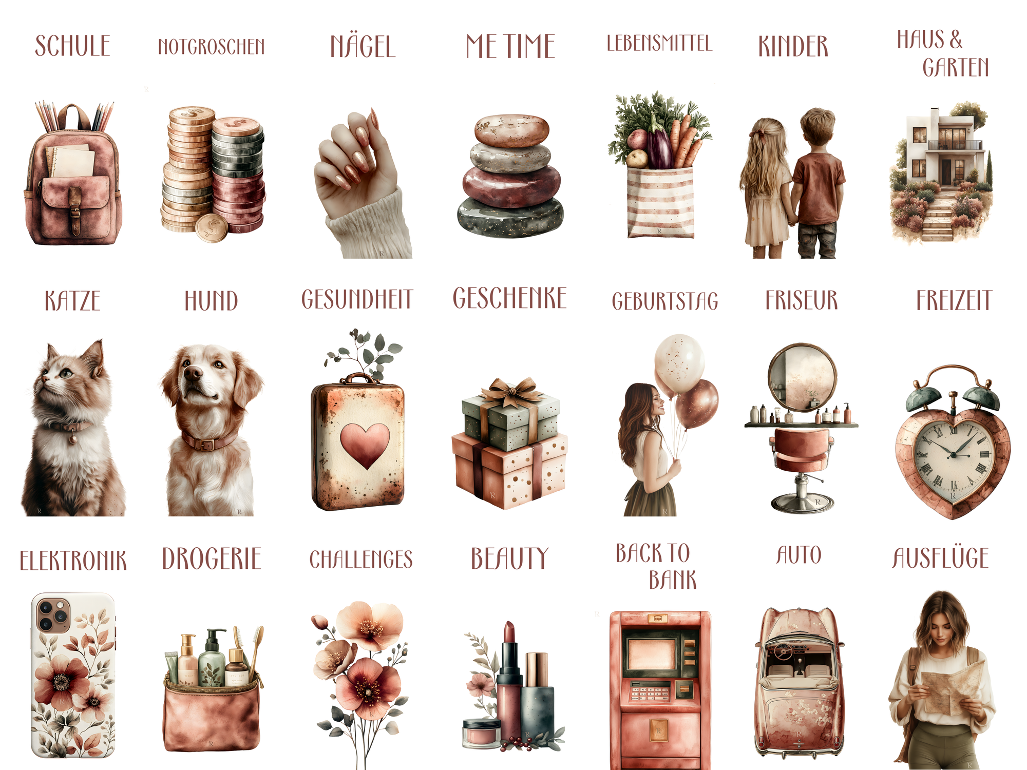 Bedruckte Zippertaschen Design Nature