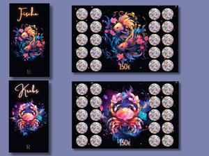 Sternzeichen - 3er Klappkarte - Rubbelchallenge