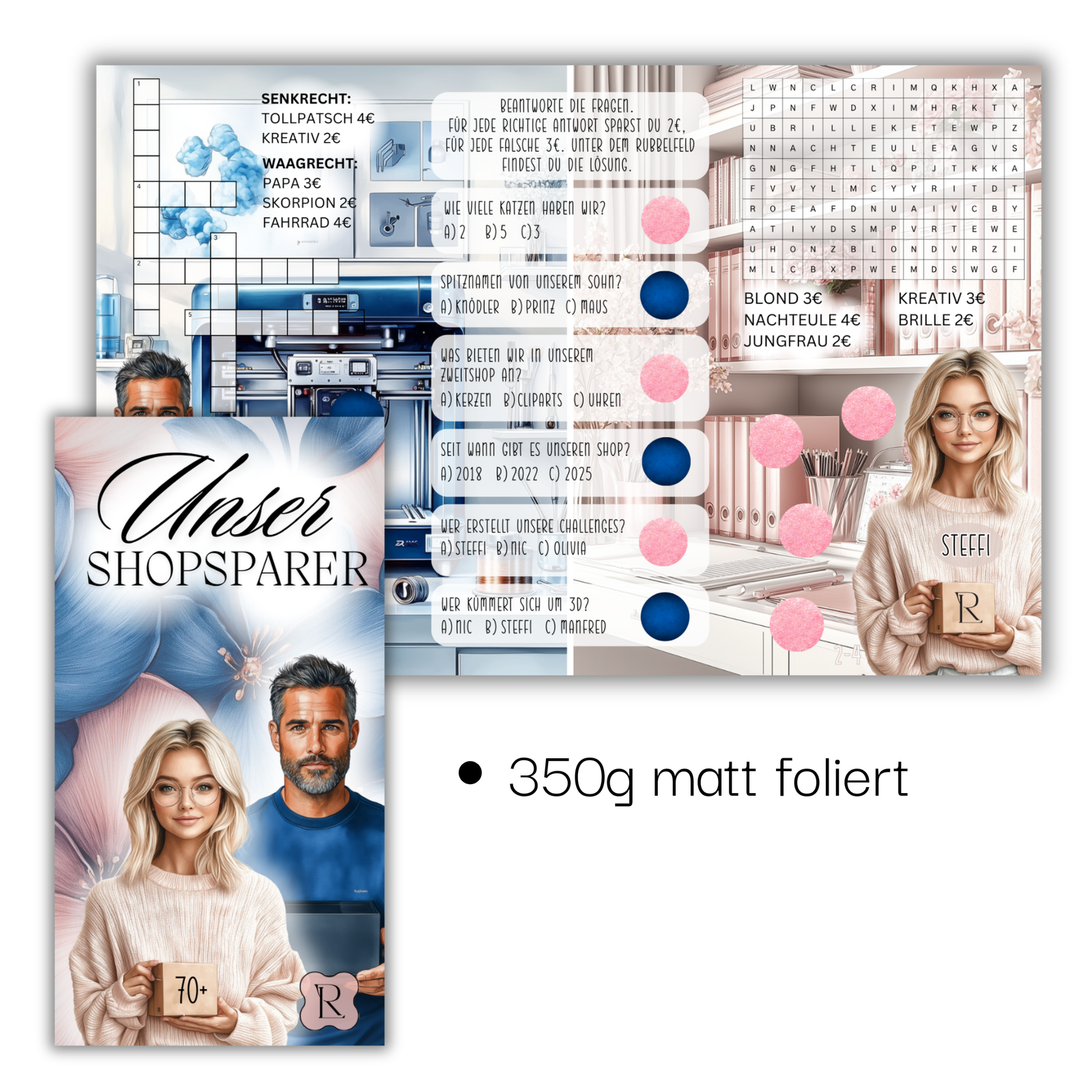 Unser Shopsparer - 3er Klappkarte