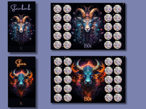 Sternzeichen - 3er Klappkarte - Rubbelchallenge