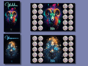 Sternzeichen - 3er Klappkarte - Rubbelchallenge