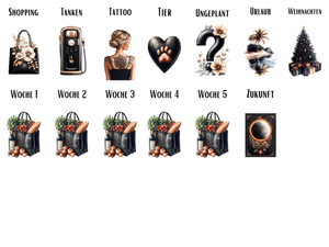 Bedruckte Zippertaschen Design Black