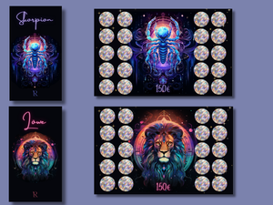 Sternzeichen - 3er Klappkarte - Rubbelchallenge