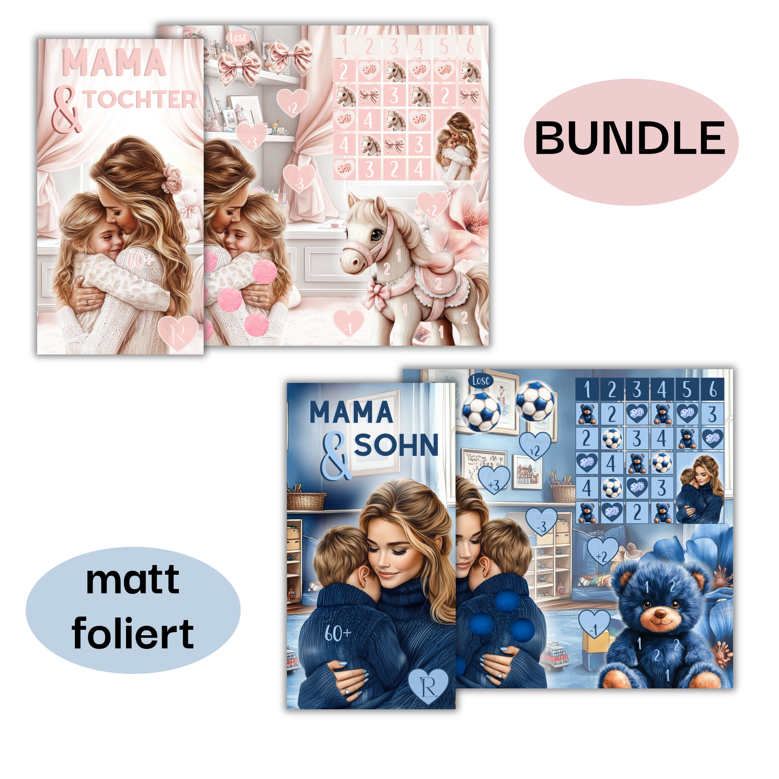 Bundle Mama & Sohn & Tochter - 2er Klappkarten