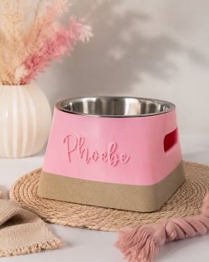Personalisierter Hunde und Katzennapf mit Edelstahlnapf
