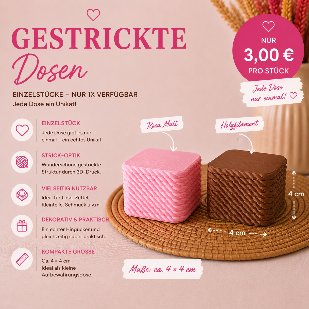 Gestrickte Dose – Einzelstück