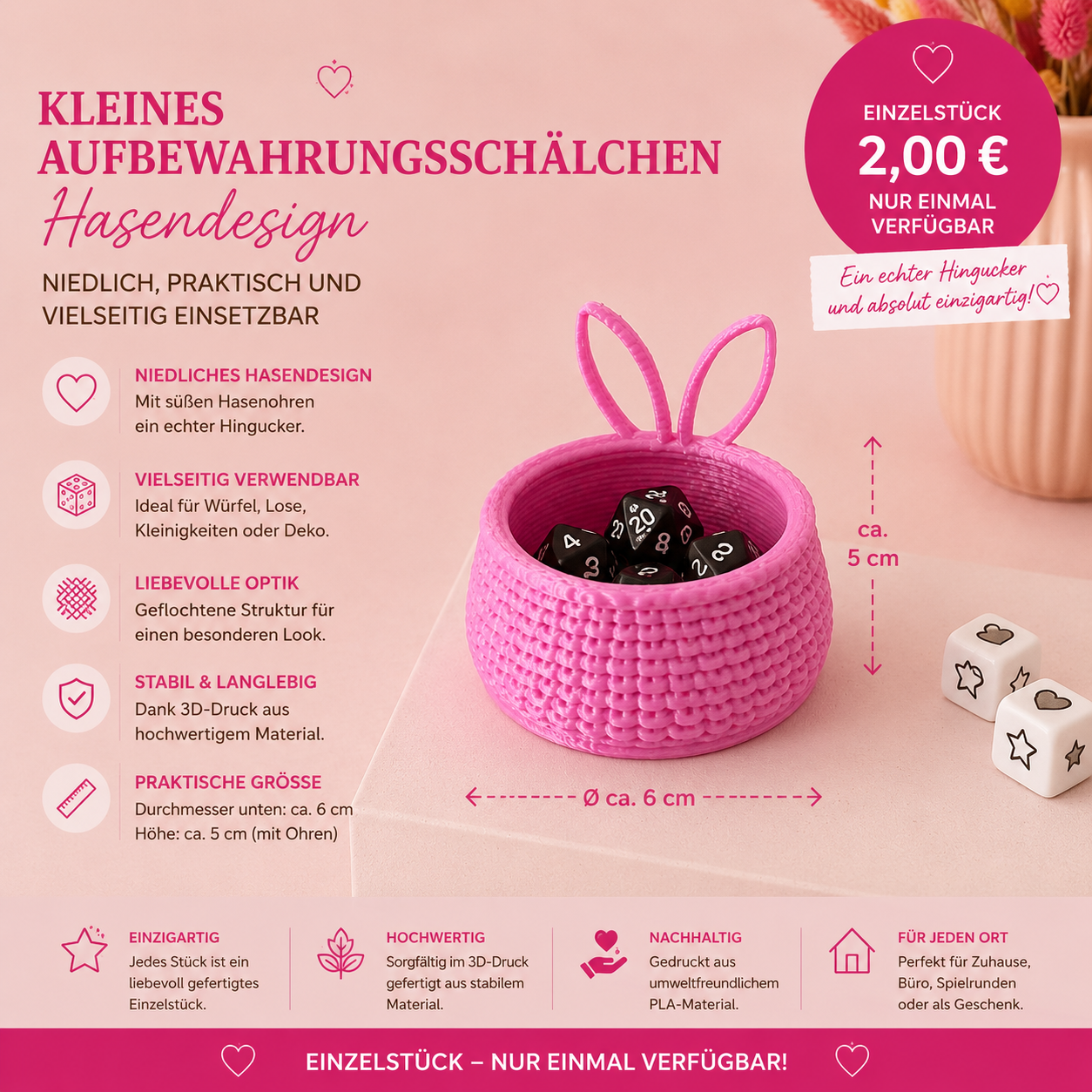 Kleines Aufbewahrungsschälchen – Hasendesign