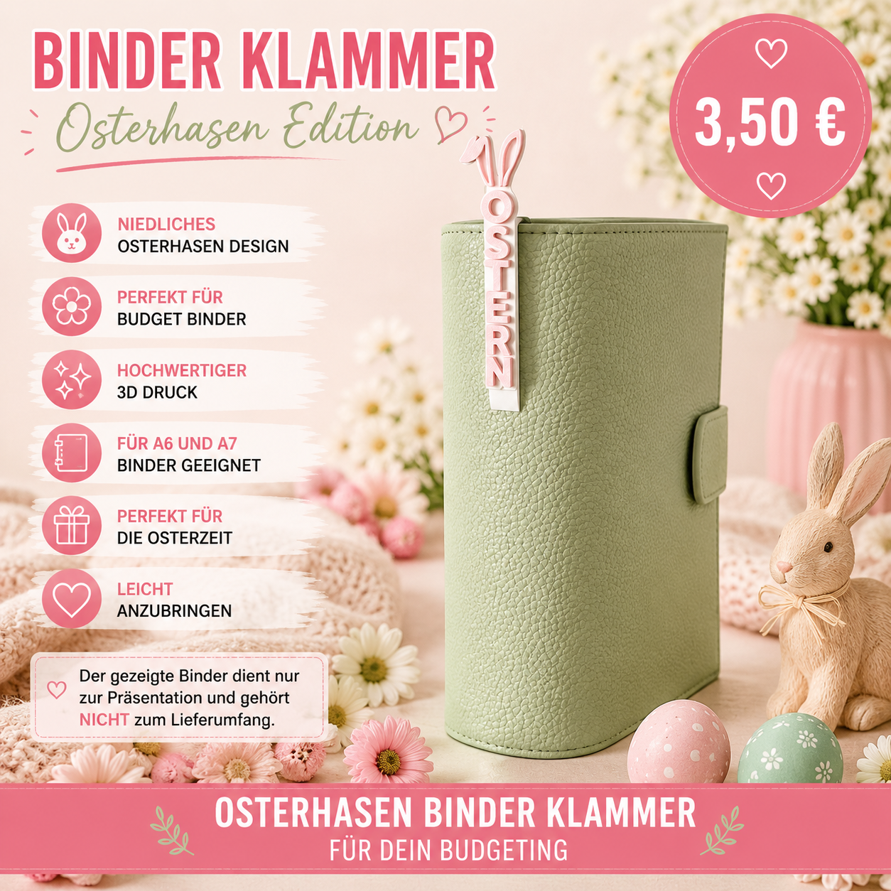 Binder Klammer – Osterhasen Edition