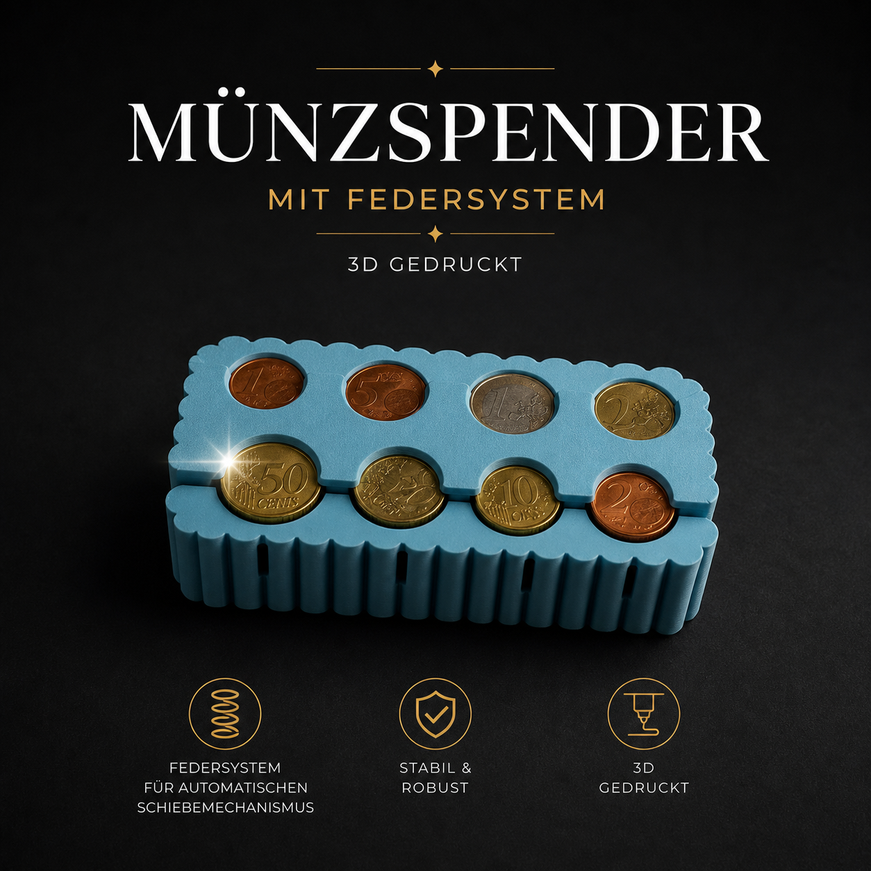 MÜNZSPENDER – BARGELDSPENDER MIT FEDERSYSTEM