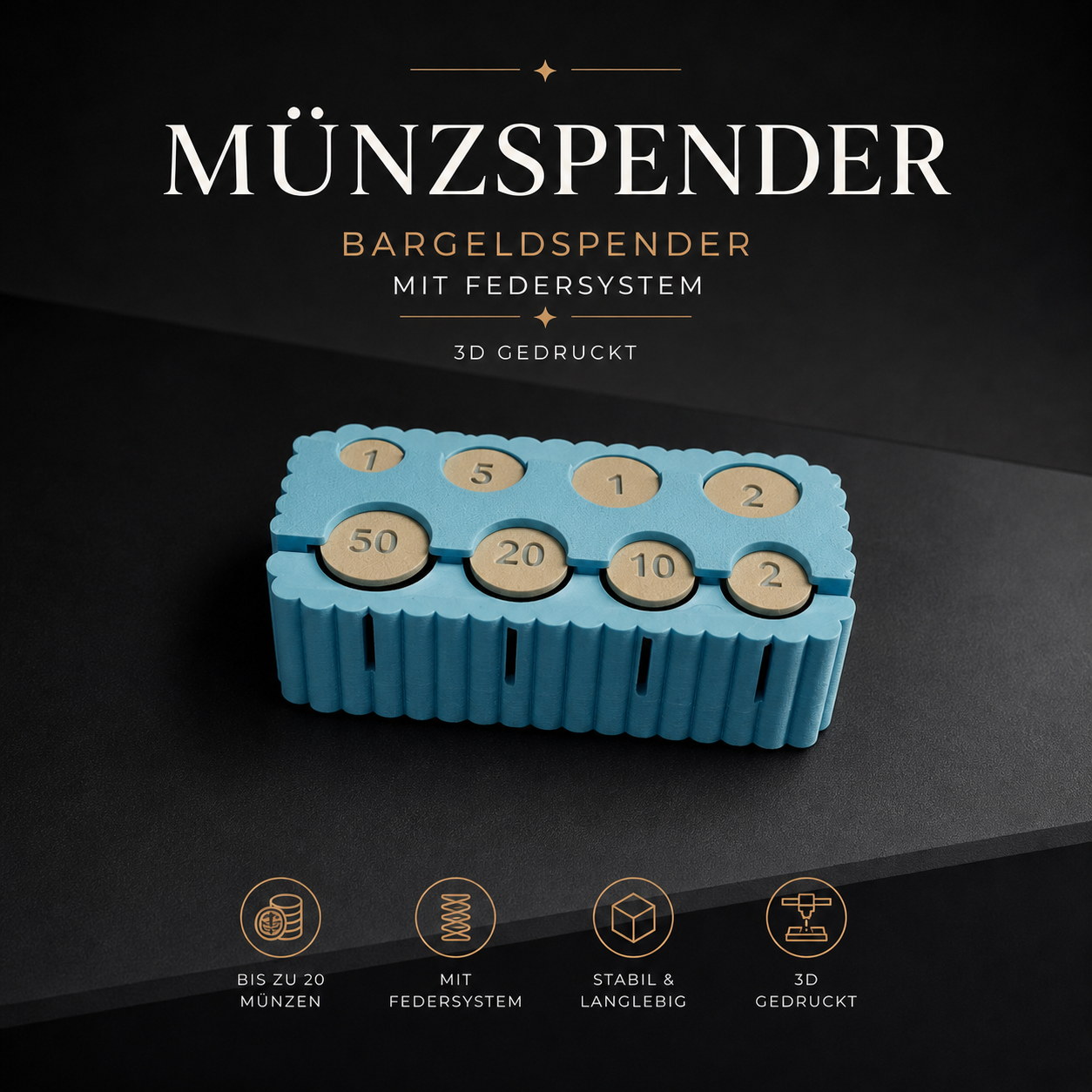 MÜNZSPENDER – BARGELDSPENDER MIT FEDERSYSTEM