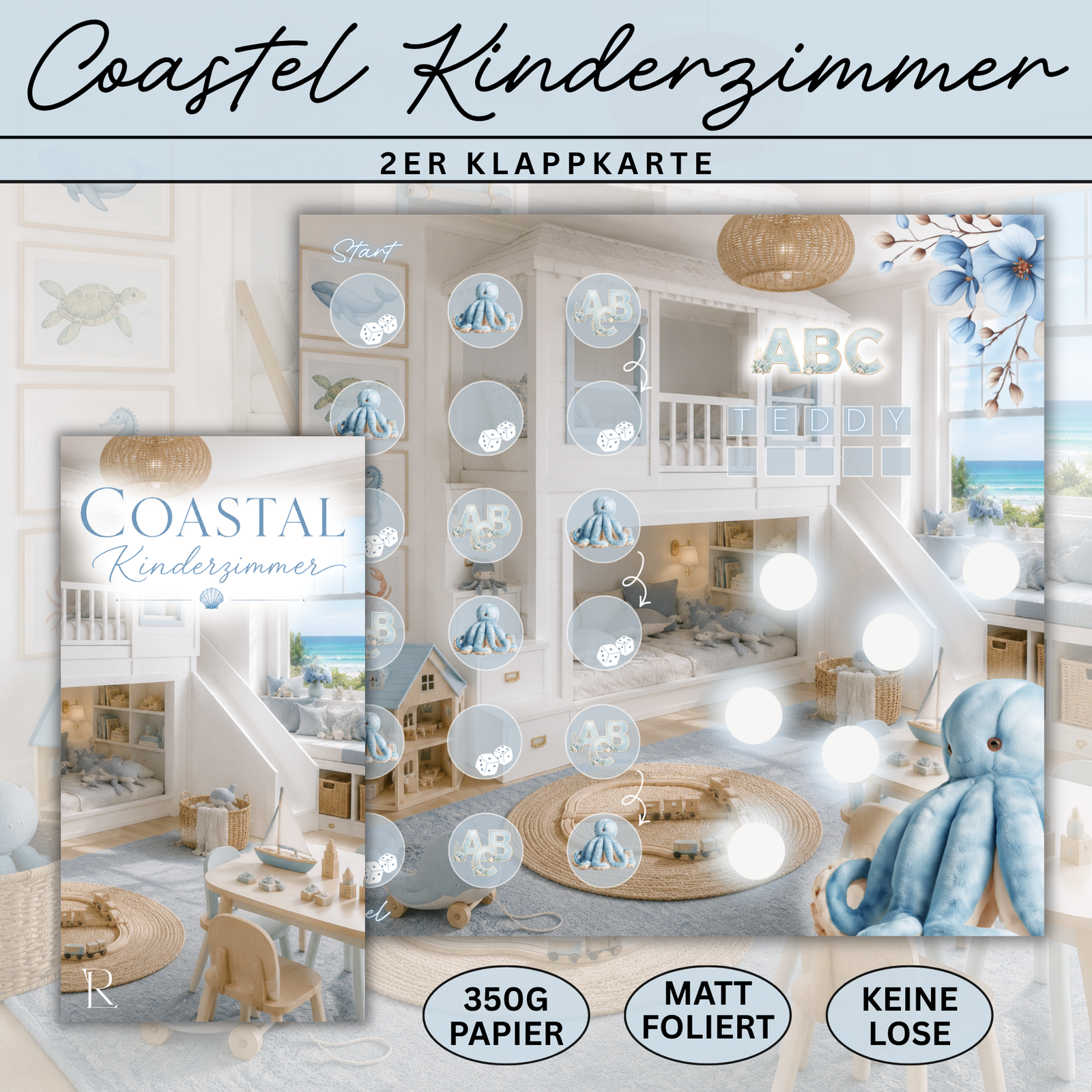 Coastel Kinderzimmer - 2er Klappkarte