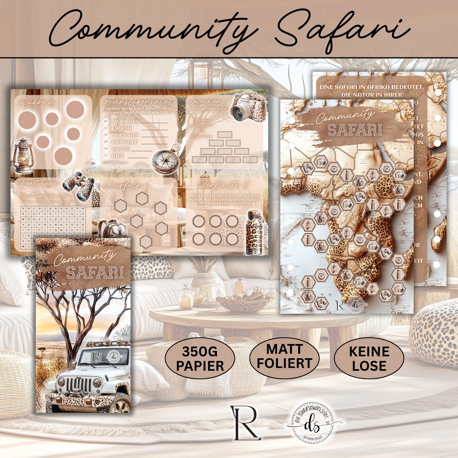Community Safari - Einheft + 3er Klappkarte