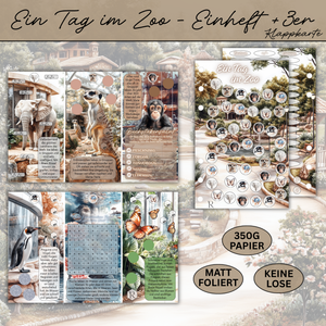 Ein Tag im Zoo - Einheft + 3er Klappkarte