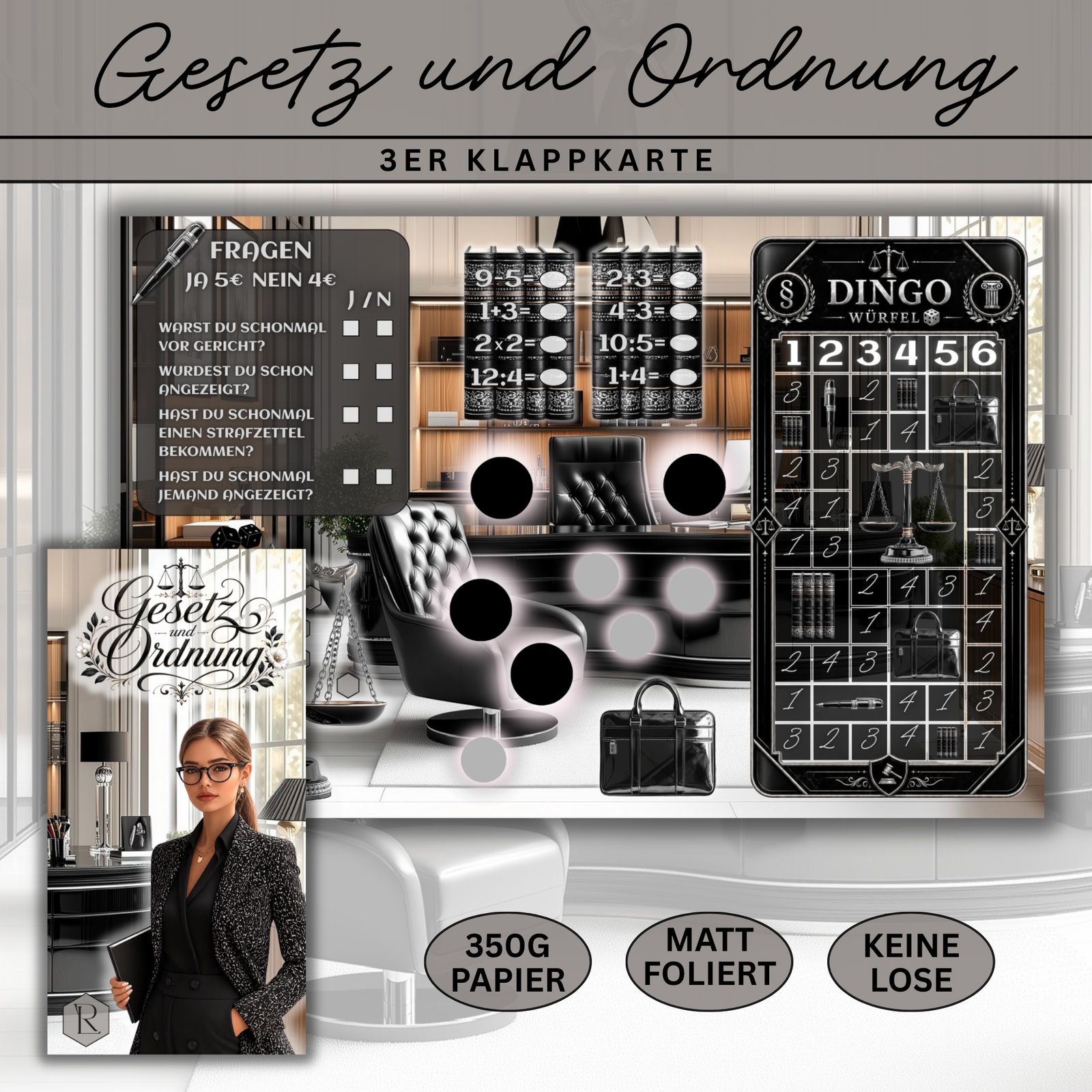Gesetz und Ordnung - 3er Klappkarte