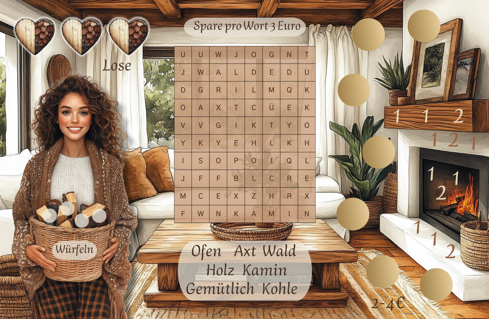 Holz und Herz - 3er Klappkarte