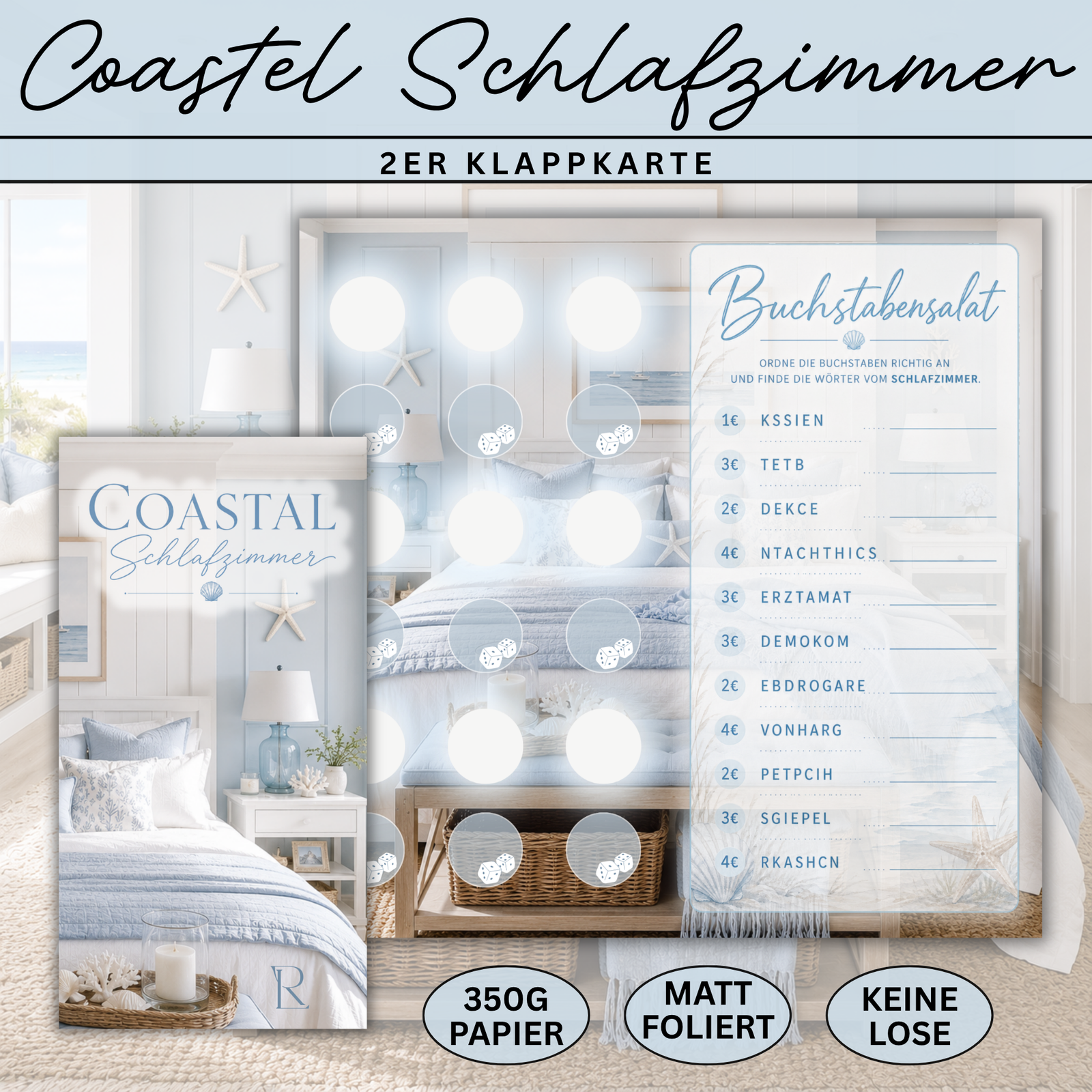 Coastel Schlafzimmer - 2er Klappkarte
