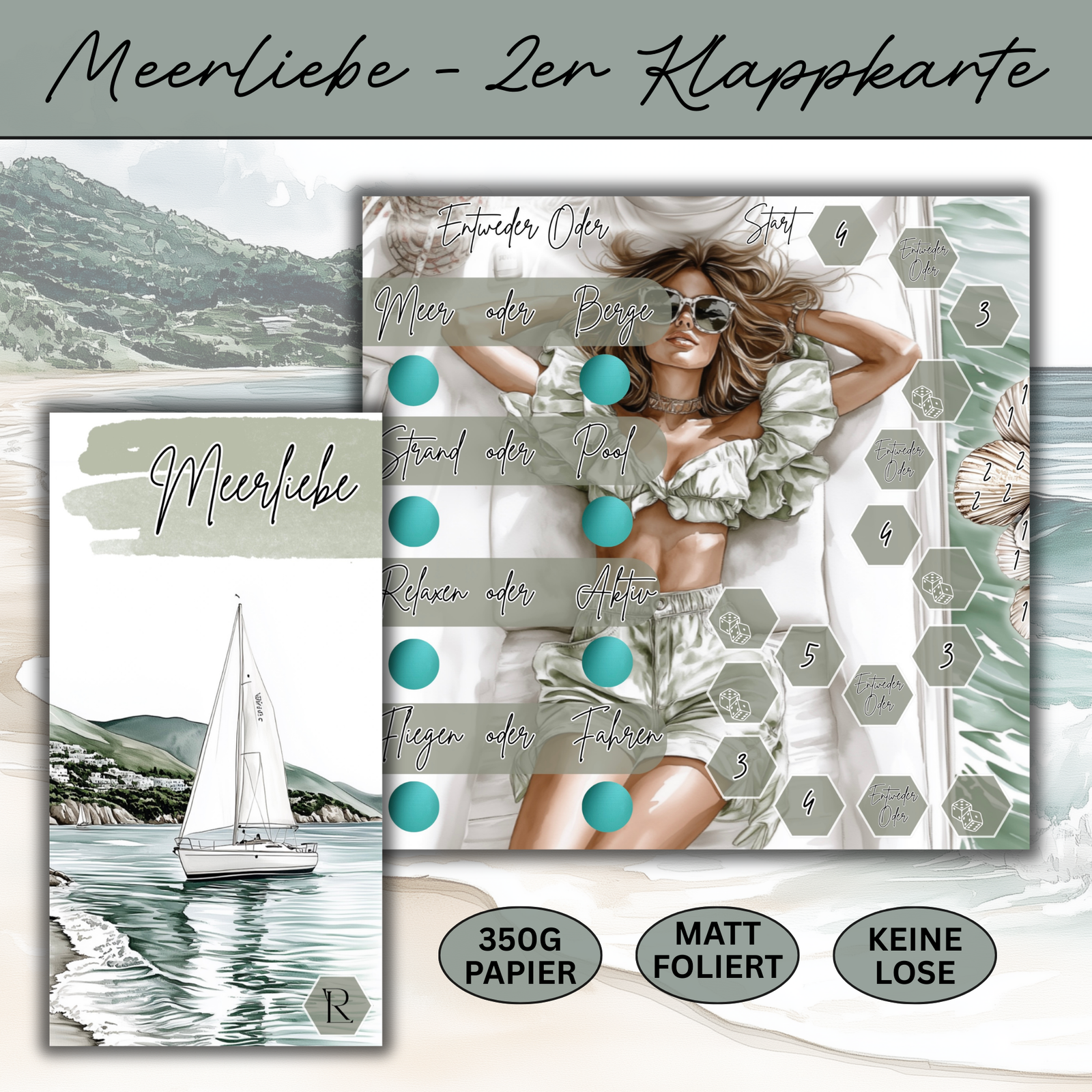 Meerliebe - 2er Klappkarte