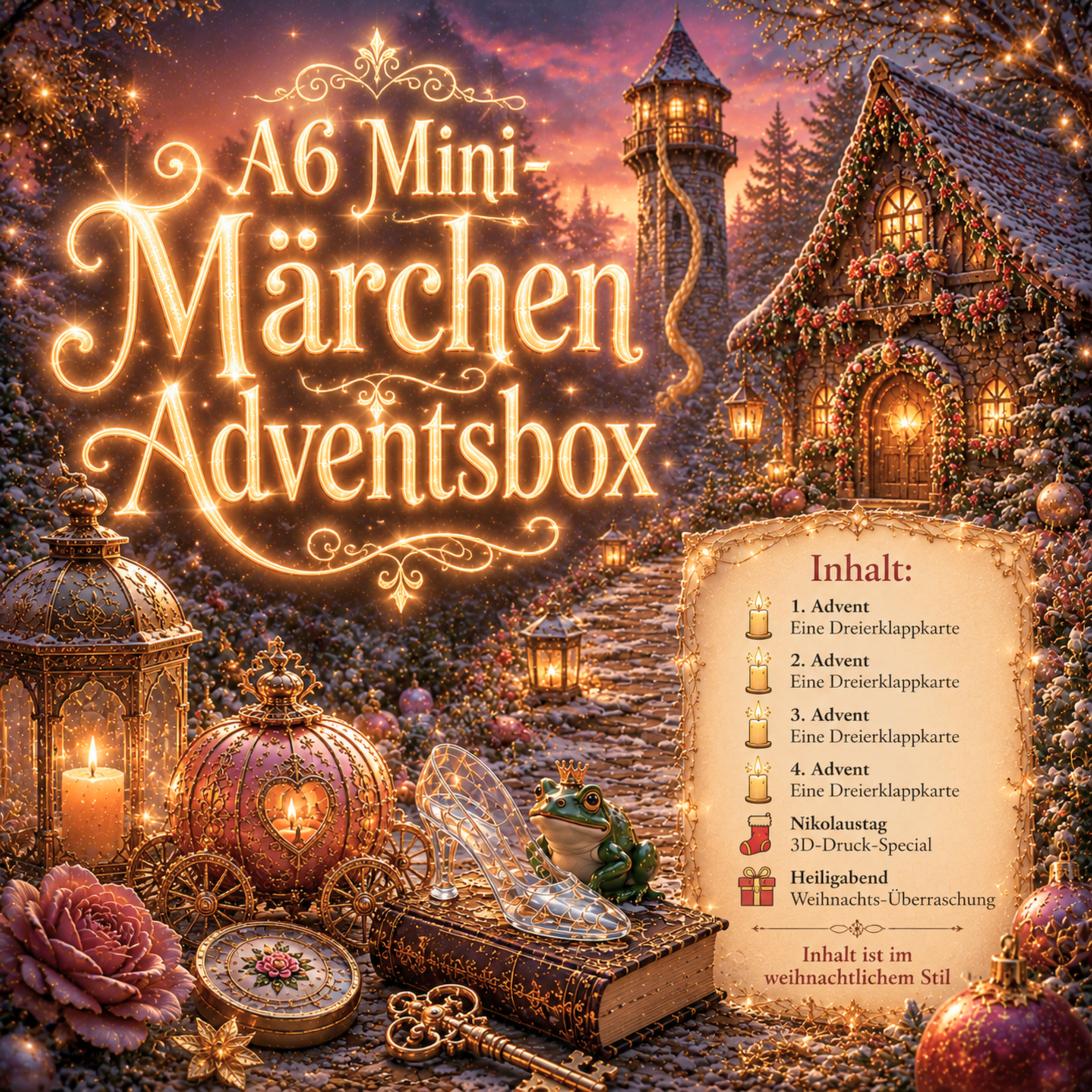 Mini-Märchen-Adventsbox A6 - Bitte EINZELN bestellen