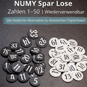 Lose 1–50 | 25 Stück | Wiederverwendbare 3D Druck Lose für Budgeting & Cash Stuffing