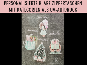 Bedruckte Zippertaschen Design Pastell
