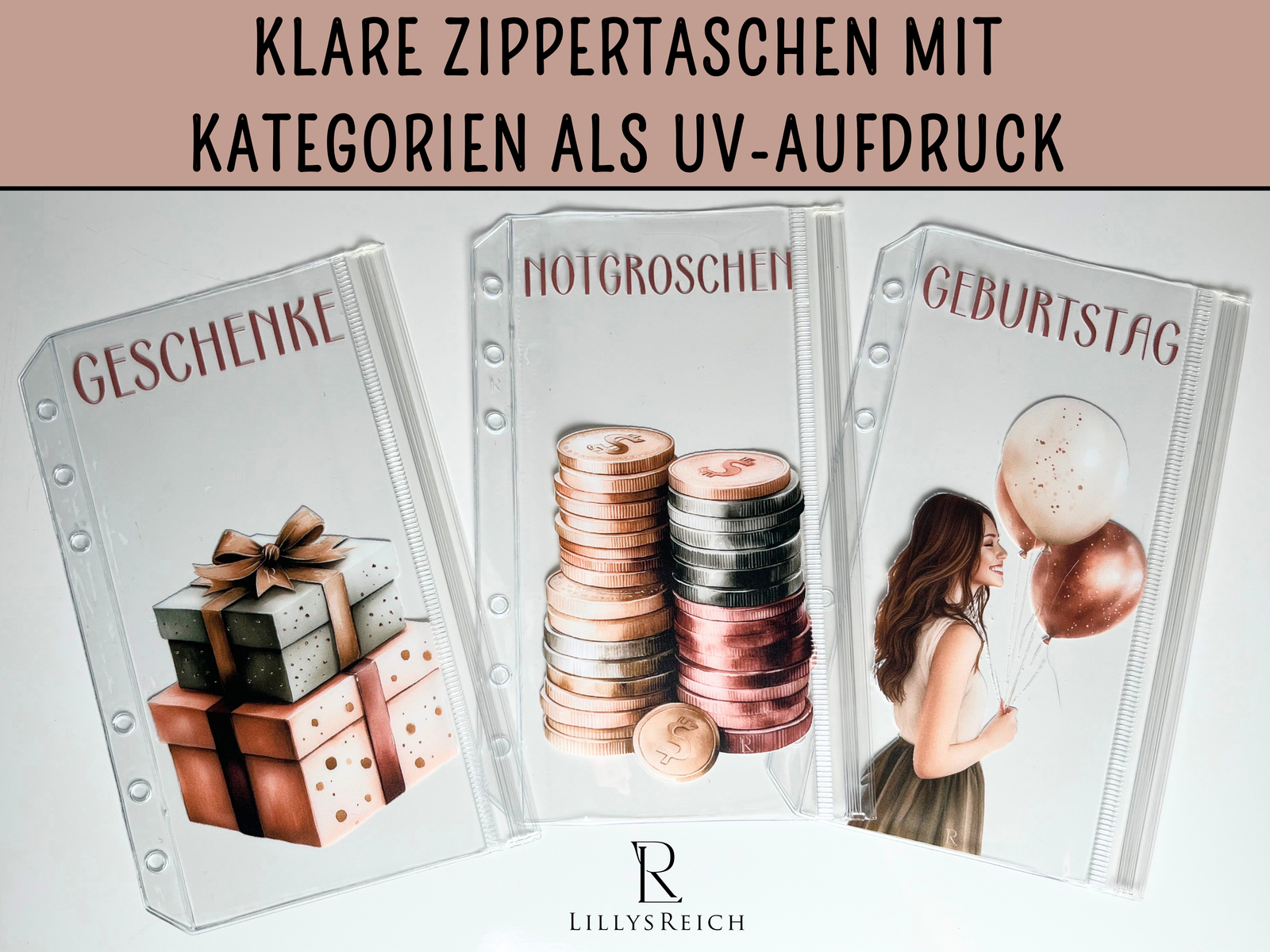 Bedruckte Zippertaschen Design Nature
