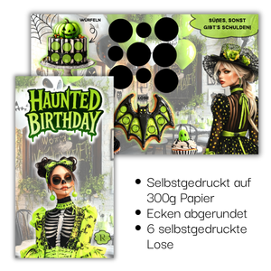 Haunted Birthday - 3er Klappkarte - selbstgedruckt