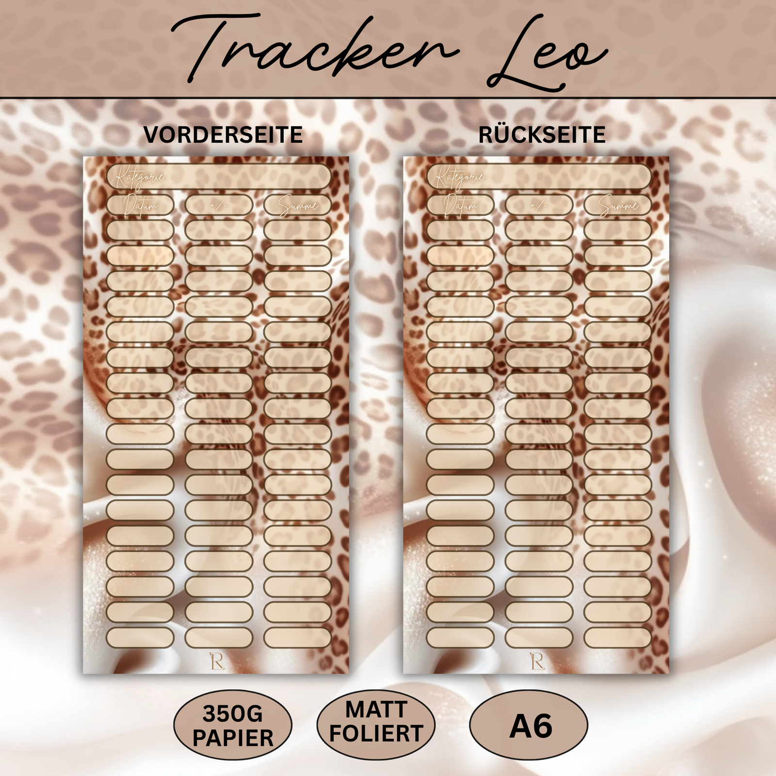 Tracker Leo - Matt foliert - beideitig bedruckt A6