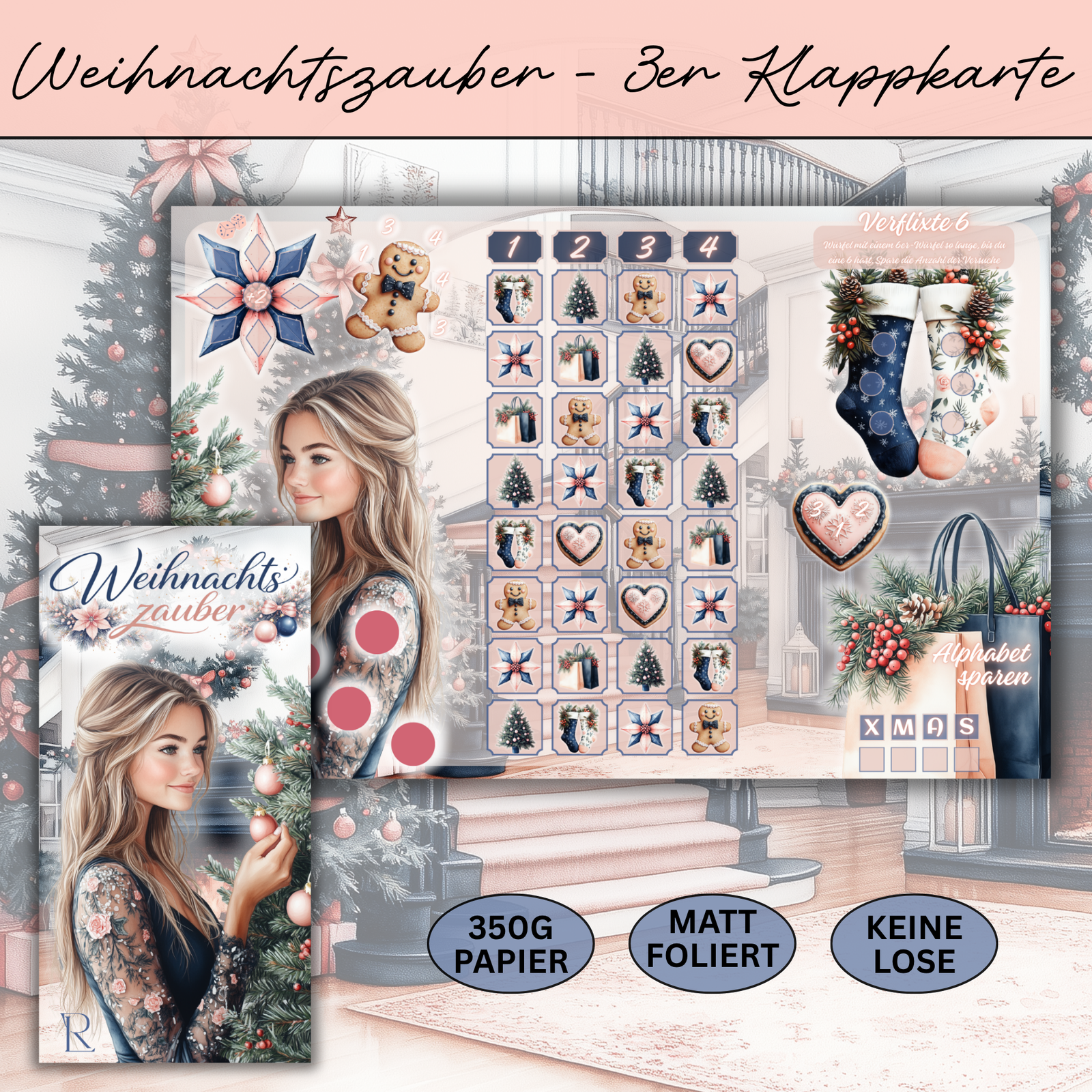Weihnachtszauber - 3er Klappkarte