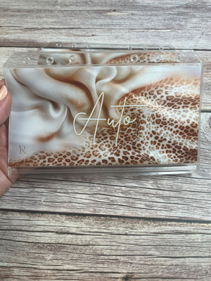Bedruckte Zippertaschen Vollflächig Braun Leo