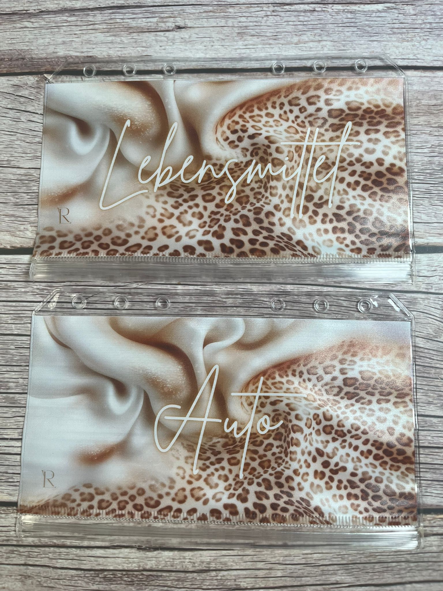 Bedruckte Zippertaschen Vollflächig Braun Leo