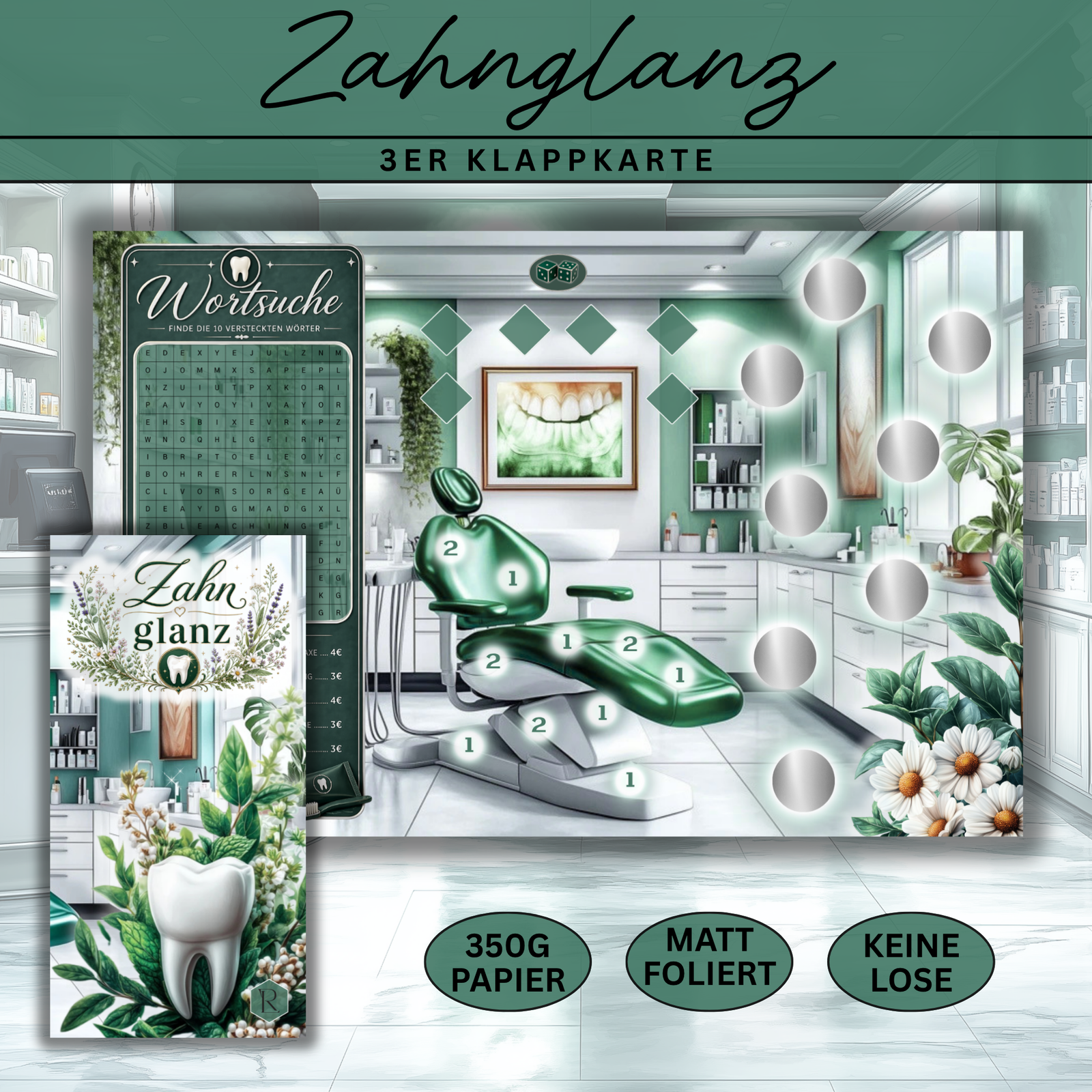 Zahnglanz - 3er Klappkarte