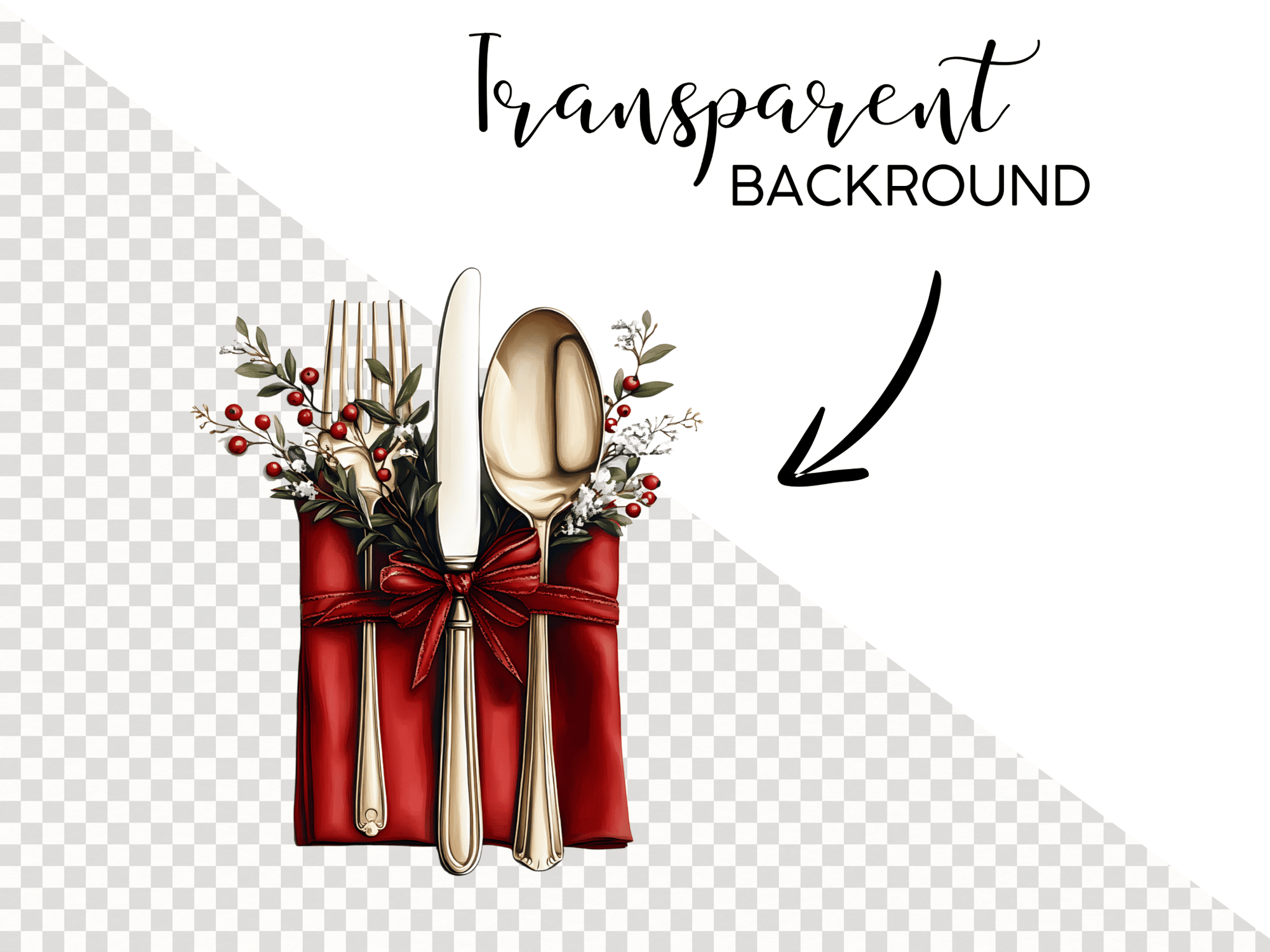 Christmas Elegant Red Dreams - Clipart Bundle - Lillysreich