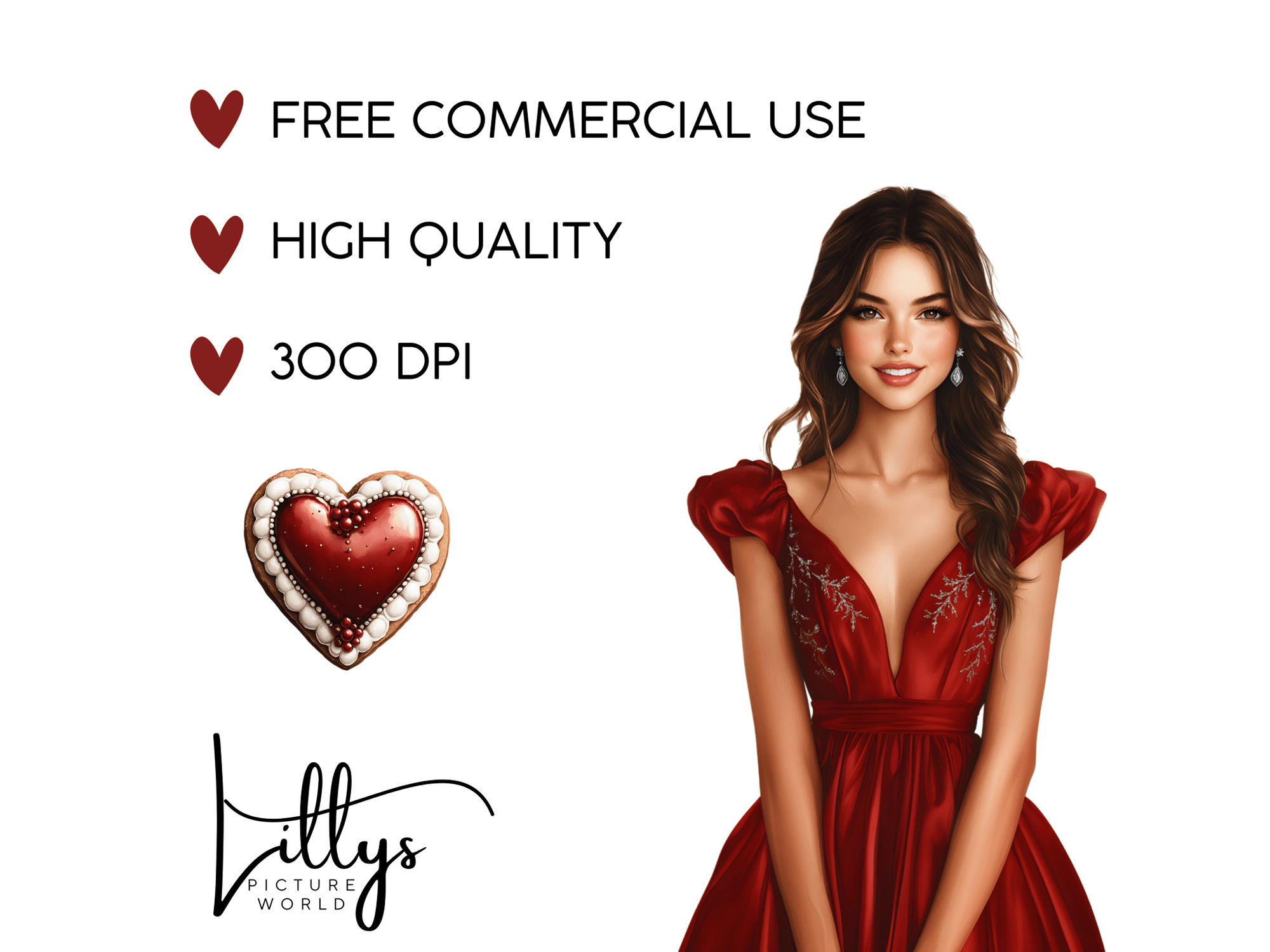 Christmas Elegant Red Dreams - Clipart Bundle - Lillysreich