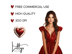 Christmas Elegant Red Dreams - Clipart Bundle - Lillysreich