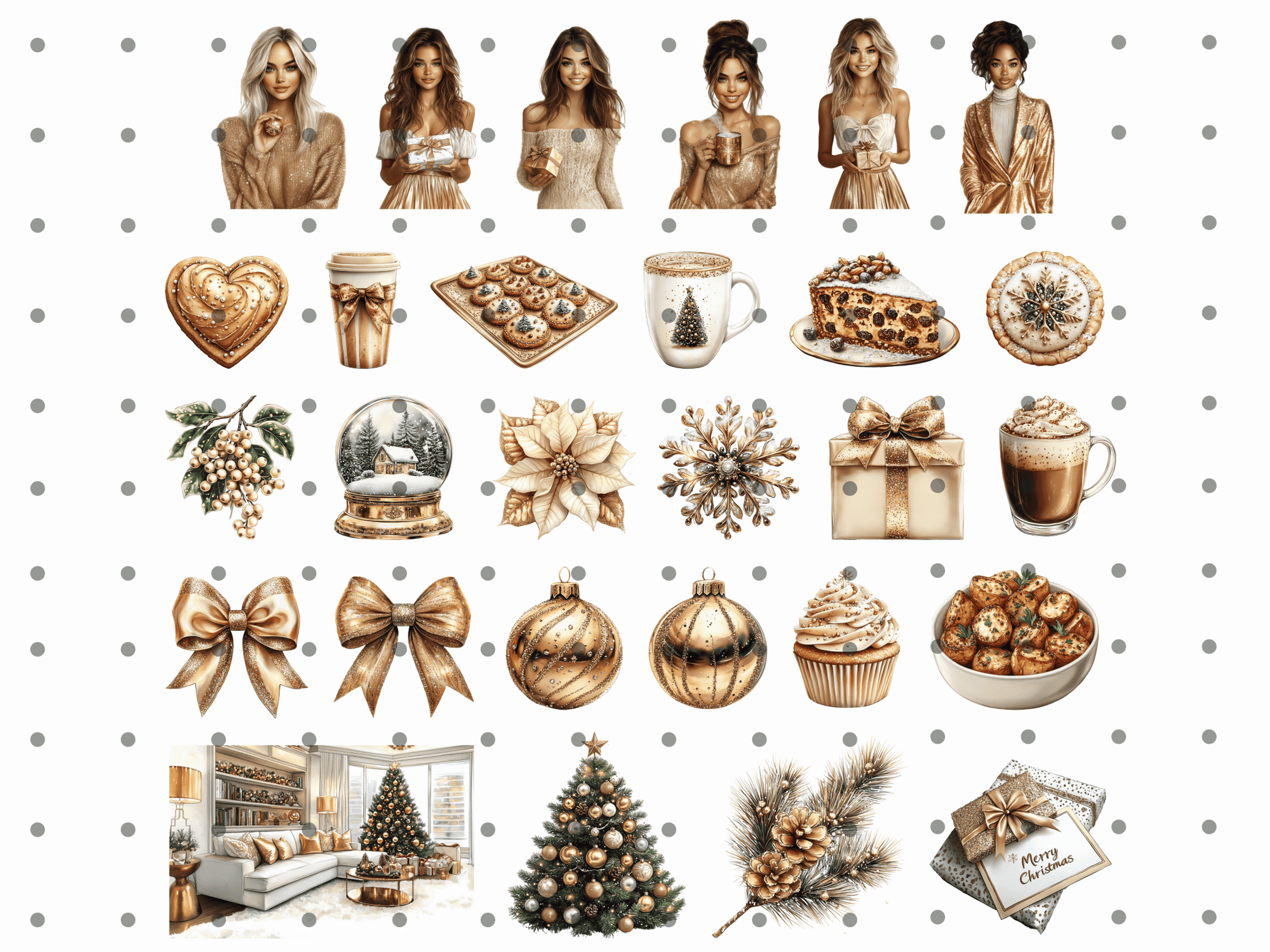 Christmas Gold - Clipart Bundle - Lillysreich
