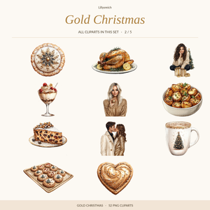 Gold Christmas – Clipart-Übersicht 2/5