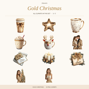 Gold Christmas – Clipart-Übersicht 3/5