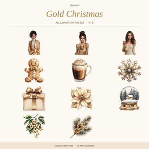 Gold Christmas – Clipart-Übersicht 4/5