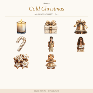 Gold Christmas – Clipart-Übersicht 5/5