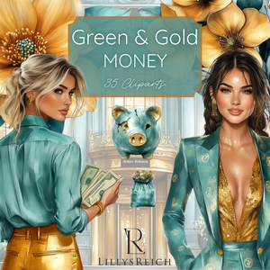 Green & Gold Money 35 Cliparts cover