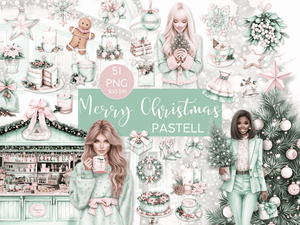 Merry Christmas Pastell - Clipart Bundle - Lillysreich