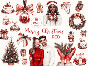 Merry Christmas Red - Clipart Bundle - Lillysreich