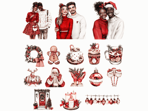 Merry Christmas Red - Clipart Bundle - Lillysreich